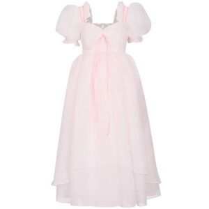 NWT Selkie Ever After Dress in Strawberry Milk Pink Women’s Medium Puff Sleeves